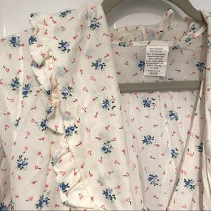 Pastel floral 2 pc sleep set ; vintage maxi nightgown & robe set of pajamas